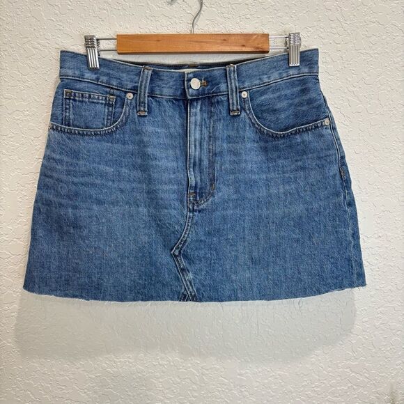 Madewell Rigid Denim A-Line Mini Skirt Size 29 - Picture 2 of 6